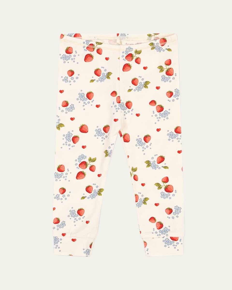 Girl's Strawberry-Print Pants, Size 9M-2